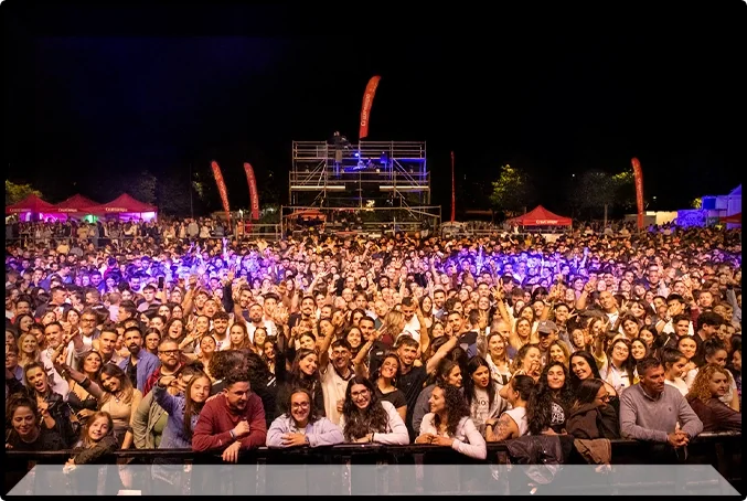 Público disfrutando de un concierto nocturno